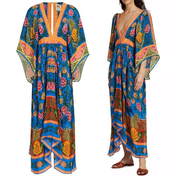 Farm Rio Pineapple Garden Caftan Maxi Dress - Picture 3 of 14